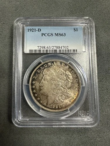 1921-D Morgan Silver Dollar PCGS MS63 Toned