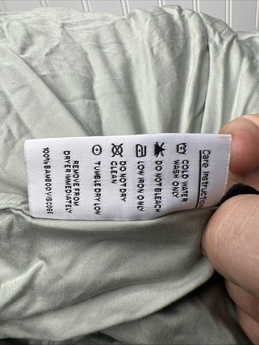 Pure Bamboo Cal King Size Cool Bamboo Fitted Sheet Only Deep Pocket Sage Green - 第 3/4 張圖片