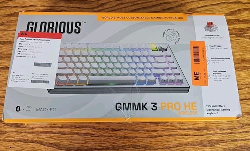 Glorious GMMK 3 PRO HE 75% Wireless Gaming Keyboard - Silver, Hall-Effect Switch - Picture 1 of 5