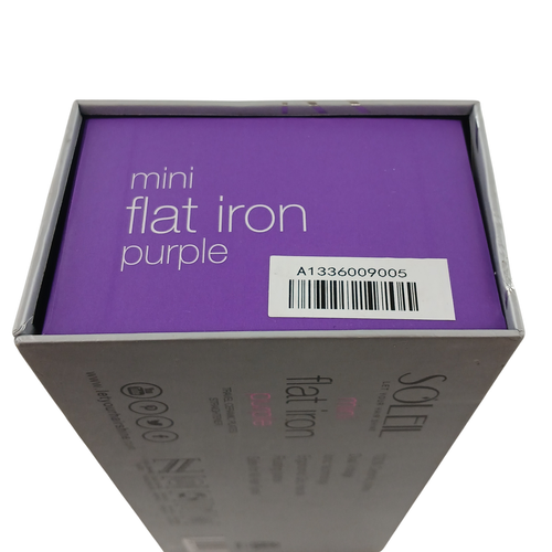 Soleil Mini Flat Irton Purple Travel Ceramic Plates Hair Straightener New - Picture 4 of 10