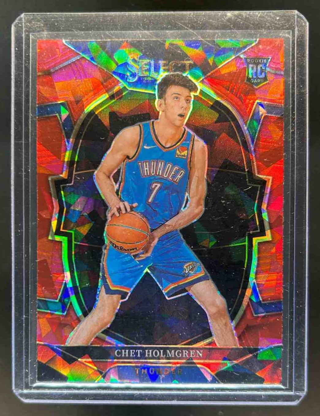 2022-23 Select Chet Holmgren RC Red Cracked Ice Prizms Concourse #83 Thunder