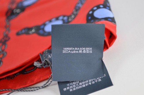 New Alexander McQueen 504444 Red JEWELED BUG Skull Silk Twill Scarf - Picture 6 of 9