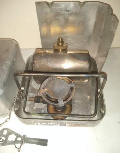 VINTAGE OPTIMUS 99 BACKPACKING STOVE & ALUMINUM BOX UNTESTED SWEDEN - Picture 2 of 6
