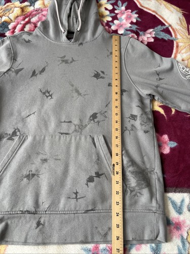 Lurking Class Men’s Hoodie Skeleton Graphics Sz M Grey Tie Dye Front Pocket - Picture 4 of 11