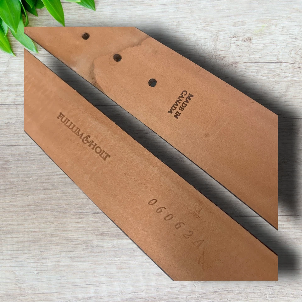 复古 Fullum & Holt 加拿大尺寸 38 黑色皮革礼服腰带银色扣 — 第 3/4 张图片