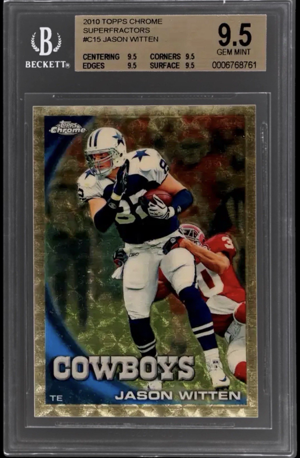 2010 Topps Chrome Jason Witten Superfractor 1/1 One Of One BGS 9.5