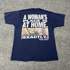 Vintage Trample Hurdle Shirt Mens Large Navy Softball Baseball Graphic 90s Tee