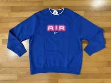New XL Nike Air Sportswear Retro Fleece Crewneck Sweatshirt Blue HM0177-480 Men