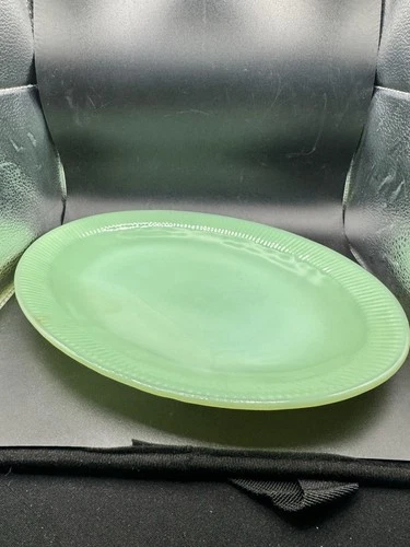Fire King Jadeite Jane Ray 12” Oval Serving Platter Vintage Anchor Hocking