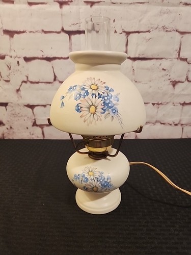 Vintage weiß und blau Blumen Keramik Windlicht Stubenlampe