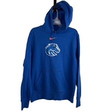 Nike Boise State Broncos Center Swoosh Hoodie Men's Large Blue Pullover NCAA