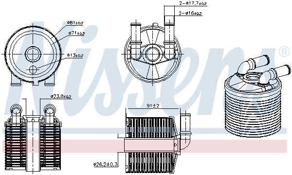 Nissens 91506 ÖLküHler Passt Zu: DS DS 4, DS 5 Citroen C4, C4 Grand Picasso I, C-image
