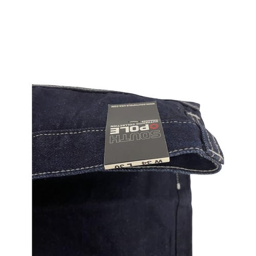 Southpole Jeans Mens 34x30 Dark Blue Denim Baggy Wide Leg Skater Vintage Y2K NWT - Picture 5 of 13