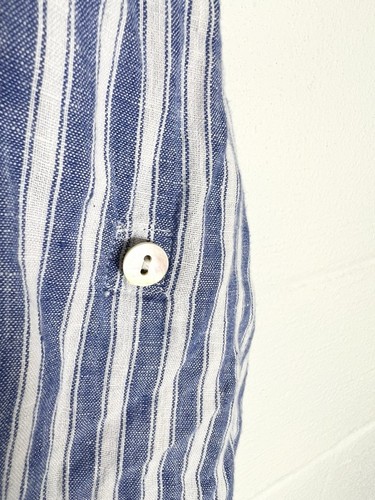 J Jill Love Linen button front shirt size XL blue white stripe Coastal beachy - Picture 4 of 8