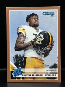 Diontae Johnson 2019 Donruss Rated Rookie Bronze Press Proof Card # 327