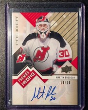 2023-24 Upper Deck Premier Precipice Gold Martin Brodeur Auto 10/10