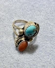 Vintage TURQUOISE STERLING SILVER Ring Size 5.5