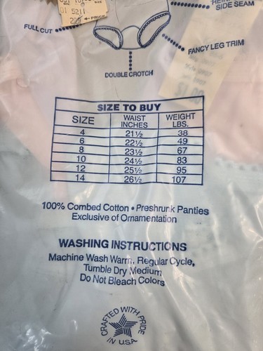 Rare VTG Supreme 3 PAIR Girls BRIFES UNDERWEAR Size 4 - Picture 5 of 6