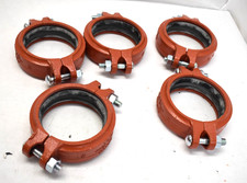 GemLock Grooved Rigid Coupling GemLock 4" Style 5 Orange Stainless Steel 5 Pack