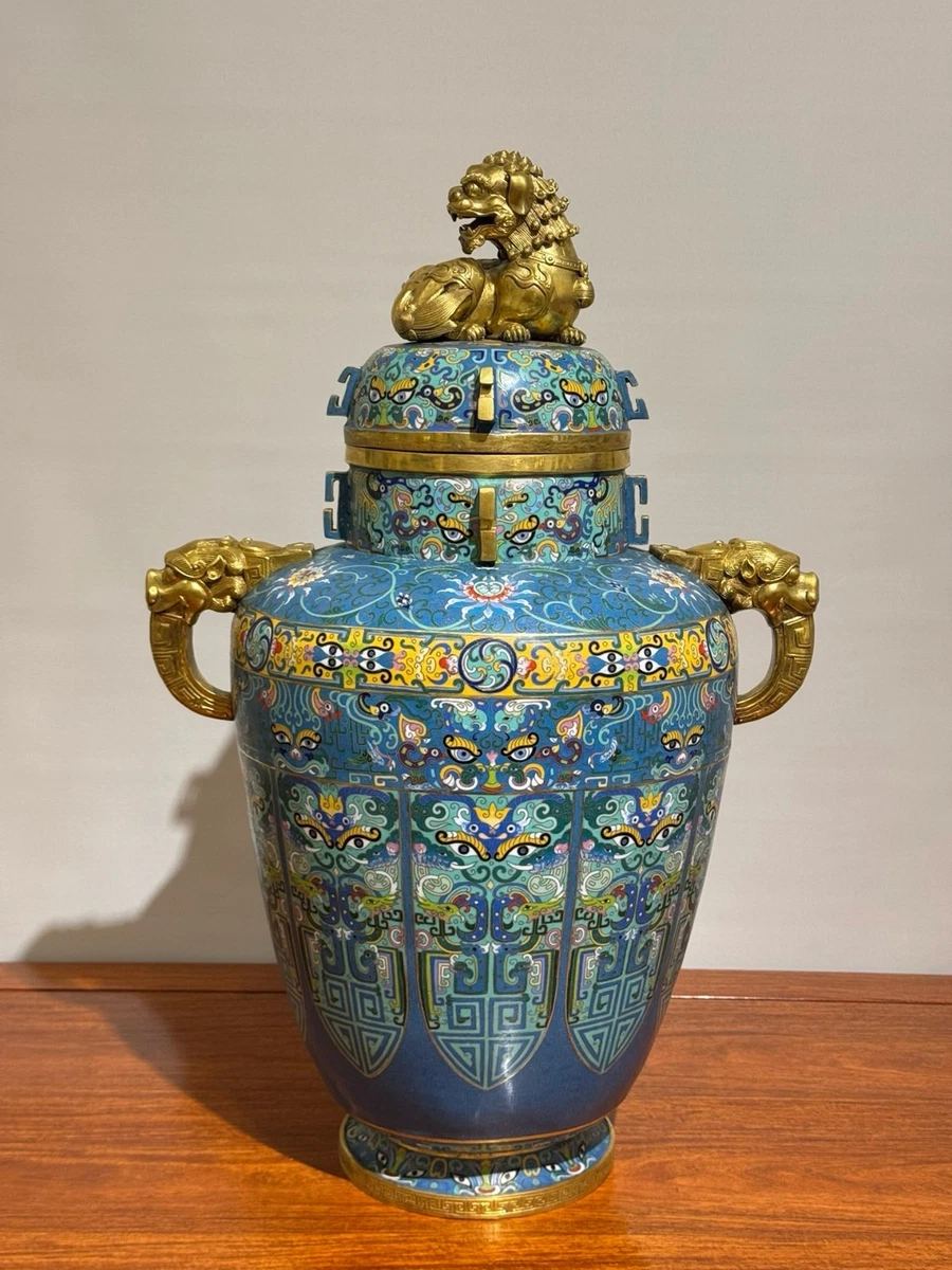 亚洲古董景泰蓝龙在中国古董花瓶| eBay