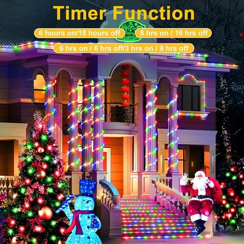 100 LED Solar Rope Fairy String Strip Lights Outdoor Garden Waterproof Christmas - Picture 20 of 22