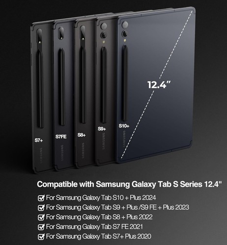 Dexnor for Samsung Galaxy Tab S10+/S9+/S9 FE+/S8+/S7+/S7 FE-Black-US Version  - Picture 2 of 7