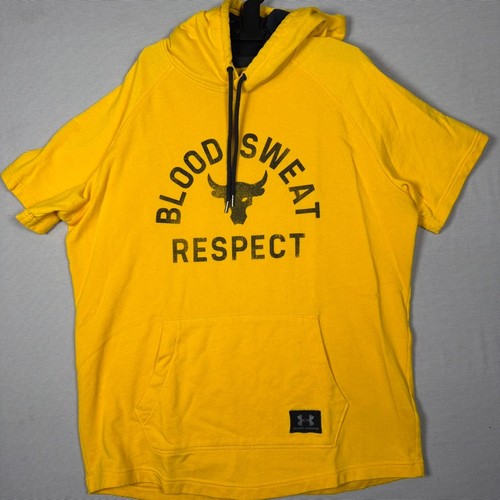🔥SOLD OUT UNDER ARMOUR UA X PROJECT ROCK RESPECT BLOOD SWEAT HOODIE MEN'S SZ XL