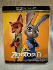 Zootopia (4k Ultra HD + Blu-Ray + Digital, 2016) Disney New With Slipcover