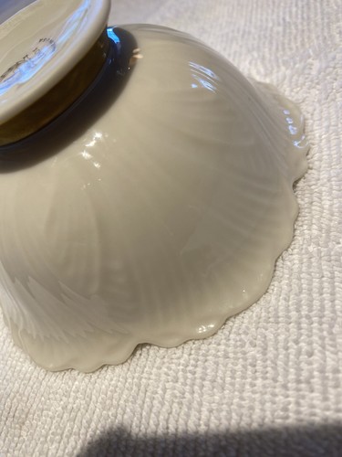 Lenox China Elfenbein mit Goldrand kleine 4" Fuß gerippt überbackene Nussschale - Bild 12 von 12