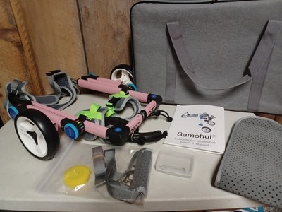 Pink Samohui Adjustable Animal Wheelchair With Carrying Case