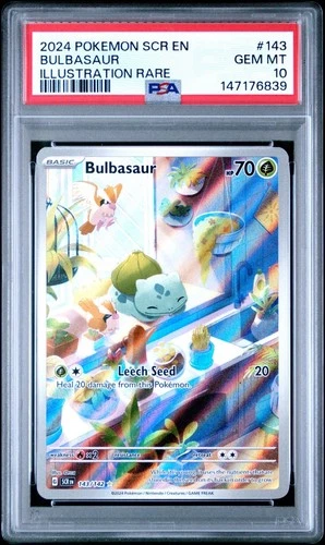 2024 Pokemon SCR En Stellar Crown Bulbasaur Illustration Rare #143 PSA 10 Gem