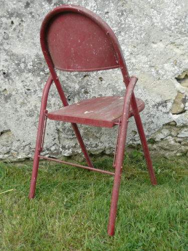 chaise fer pliante de parc jardin ancienne riveté design Stevens Mallet? Herbst - Afbeelding 1 van 1