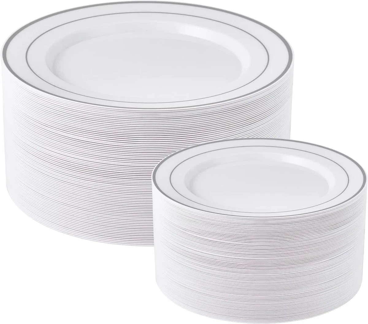 Silver plastic party clearance plates