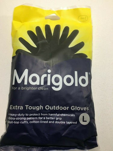 Marigold Outdoor Gloves Pair Large (8 1/2) Extra Tough Black Heavy Duty Hand