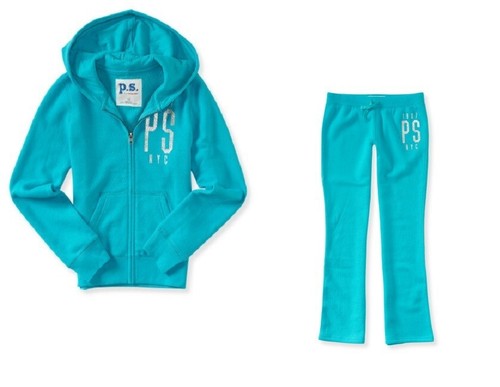 NWT AEROPOSTALE GIRLS PS KIDS 2 PIECE OUTFIT ZIP UP HOODIE AND SWEATPANTS NEW - Picture 19 of 31