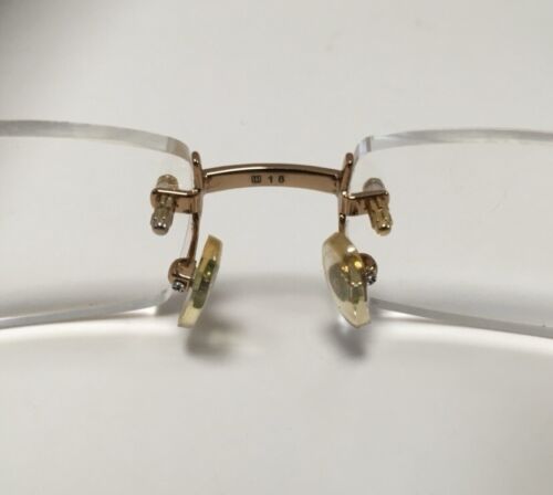 Vintage Cartier Rimless Eyeglasses Frame Gold & Wood Accent - Picture 8 of 13