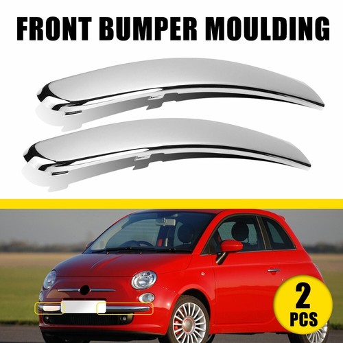 Front Bumper Molding Lower Chrome Trim Cover Left + Right For Fiat 500 2007-2015 - Picture 13 of 14