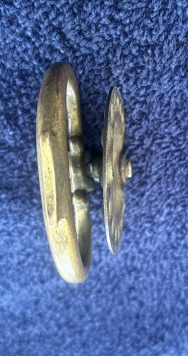 SPEKTAKULÄR & SELTEN antike Beschläge Tropfen Ring Schublade Zug Kunsthandwerk Messing - Bild 4 von 5