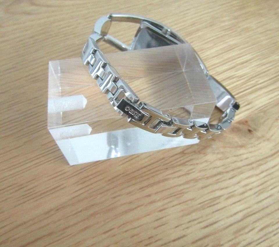 NUEVO RELOJ OASIS SEÑORA PLATA ESFERA CUADRADA PULSERA VINCULADA B719 Foto 3 de 4