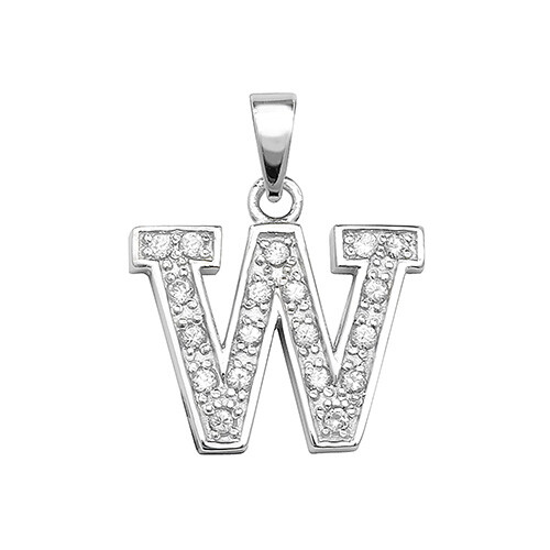Sterling Silver Cubic Zirconia Set Initial Pendant A-Z Alphabets-Gift Boxed 15mm - Picture 25 of 28