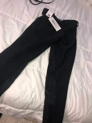 Ladies horseback English riding pants, TuffRider all black breeches - Picture 2 of 8