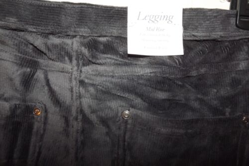Croft & Barrow Women's Leggings Large Black Stretch Cotton Corduroy Faux Fly - Picture 3 of 5
