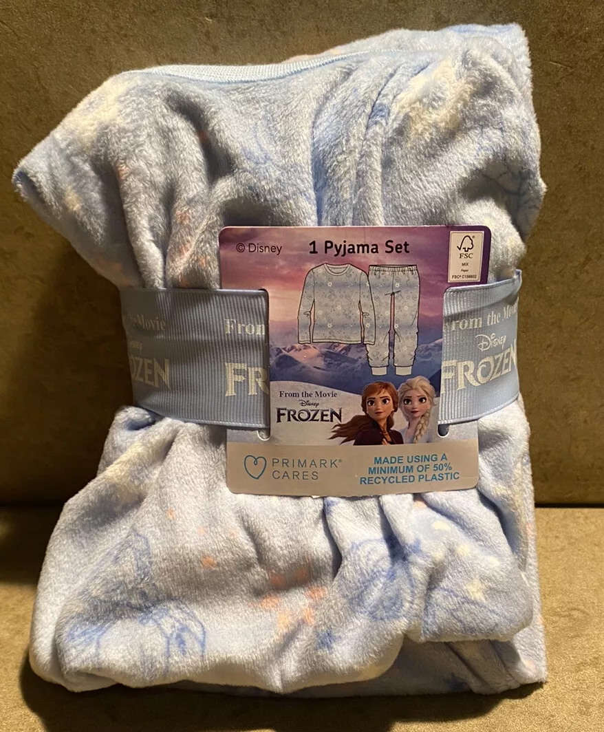 Primark Disney Frozen Girl s Size 3 4 Year Long Sleeve Pajama Set