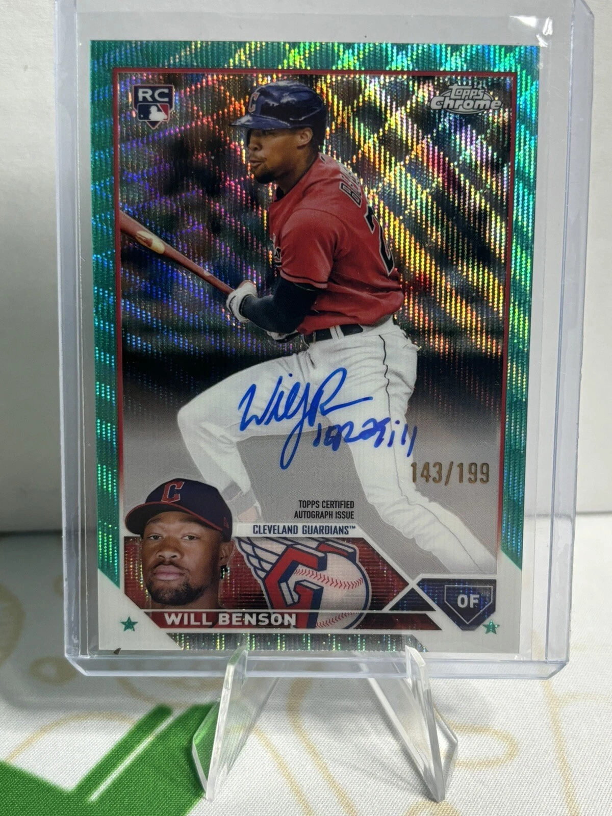 Will Benson - 2023 Topps Chrome Aqua Wave Refractor Rookie Auto #/199