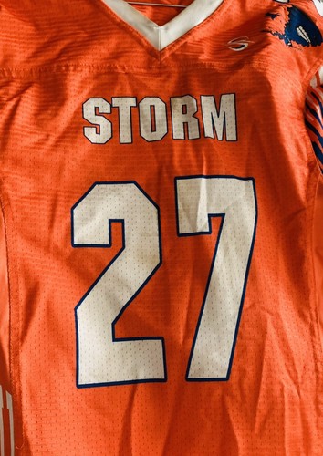 Storm Football Jersey Size Large Last Name Terrell Number 27 Orange Mesh - Picture 3 of 3