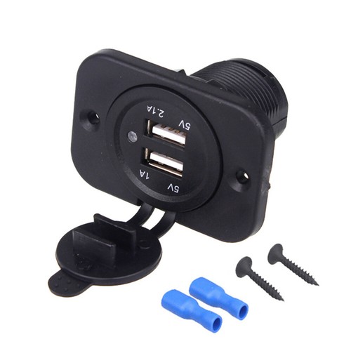 12V Auto Car USB adapter port Power Socket Outlet Plug Panel Boat Truck - Picture 9 of 9