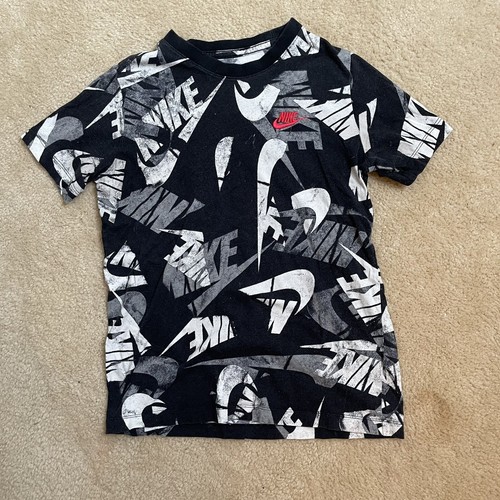 Lot of 2 - Nike Big Boys Black Graphic Logo Tee Shirts - Size Large - Picture 2 of 10