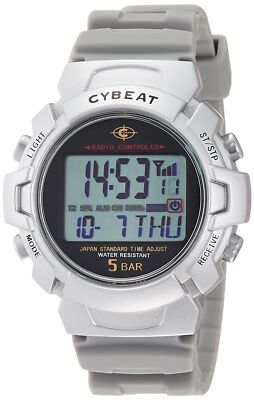 Sun Flame Watch Cybeat WRC15 WRC15-S Men's Silver Polyurethane Band Day/Date NEW