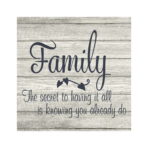 Family the Secret to having it all Rustic Farmhouse Style White B3-12120001016 - Bild 1 von 2