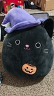 RARE! NWT Squishmallows Calio Black Witch Cat 22" BIG Halloween w/ Pumpkin